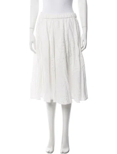 Pre-owned Acler Lace Pattern Midi Length Skirt In White