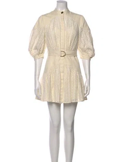 Pre-owned Acler Lace Pattern Mini Dress In Neutral
