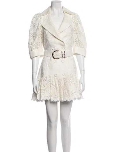 Pre-owned Acler Lace Pattern Mini Dress In Neutrals