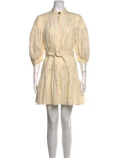 Pre-owned Acler Lace Pattern Mini Dress In Neutrals