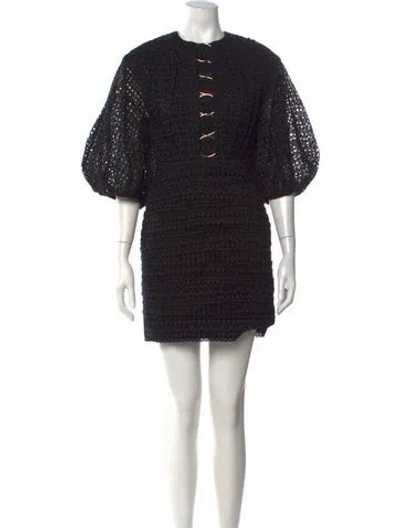 Pre-owned Acler Lace Pattern Mini Dress W/ Tags In Black