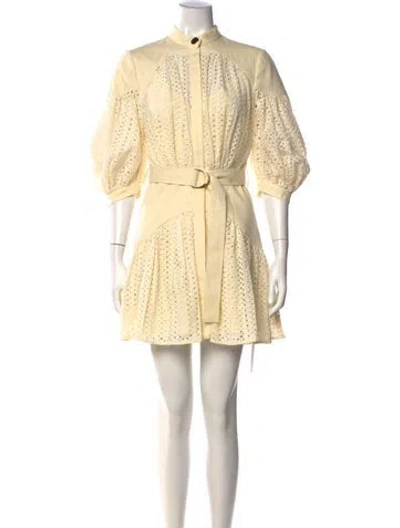 Pre-owned Acler Lace Pattern Mini Dress W/ Tags In Neutral