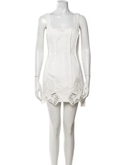 Pre-owned Acler Lace Pattern Mini Dress W/ Tags In White
