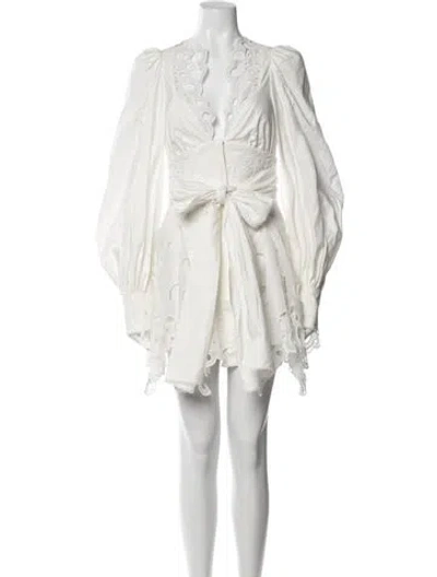 Pre-owned Acler Lace Pattern Mini Dress In White