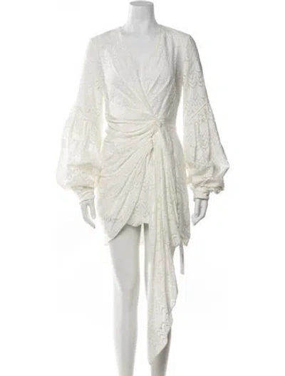 Pre-owned Acler Lace Pattern Mini Dress In White