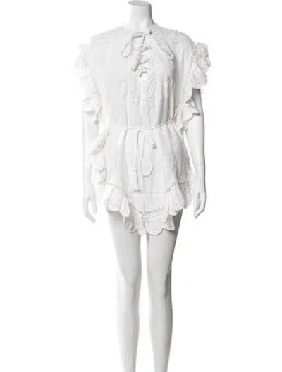 Pre-owned Acler Lace Pattern Mini Dress In White