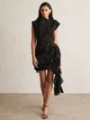 Acler Layered Ruffle Black Dress In Black