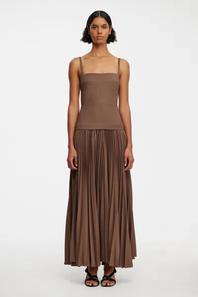 Acler Leasgill Midi Dress In Brown