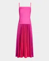 Acler Leasgill Pleated Open-back Dress In Raspberry Ombre