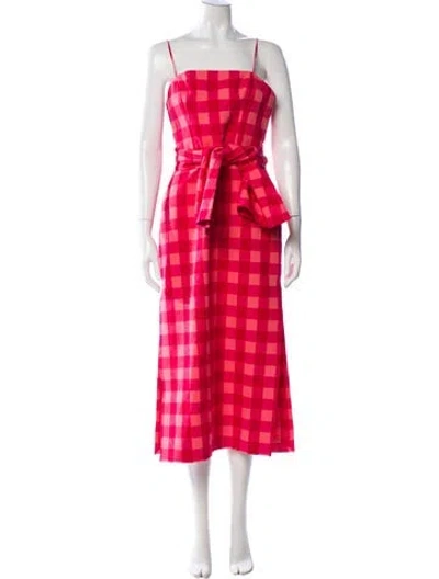 Pre-owned Acler Leila Long Dress In Red
