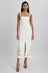 Acler Linen Blend Cut-out Midi Dress In Ivory