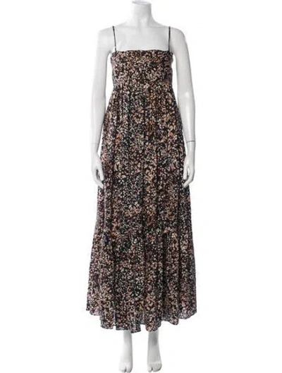 Pre-owned Acler Linen Long Dress In Black