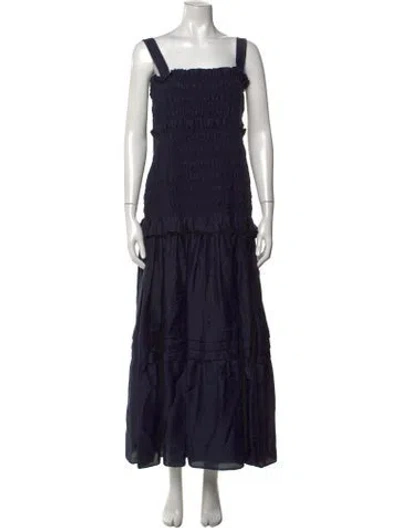 Pre-owned Acler Linen Long Dress In Blue