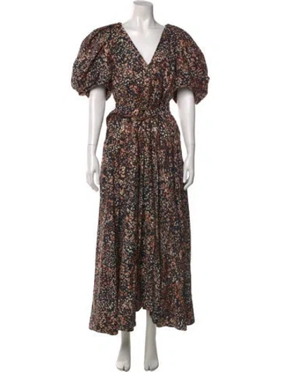 Pre-owned Acler Linen Long Dress In Multi