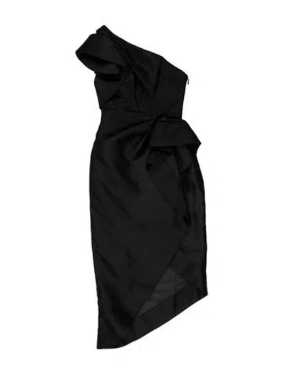 Pre-owned Acler Linen Long Dress W/ Tags In Black