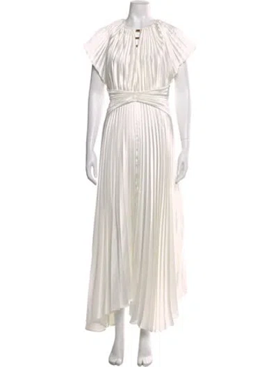 Pre-owned Acler Linen Long Dress In White