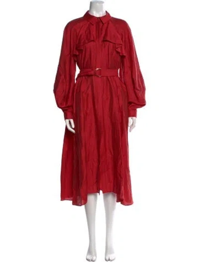 Pre-owned Acler Linen Midi Length Dress In Pink