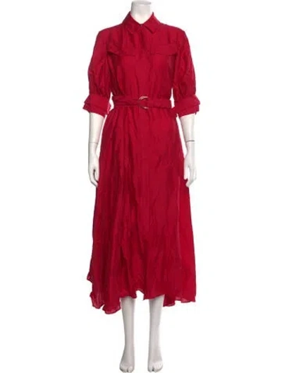 Pre-owned Acler Linen Midi Length Dress In Pink