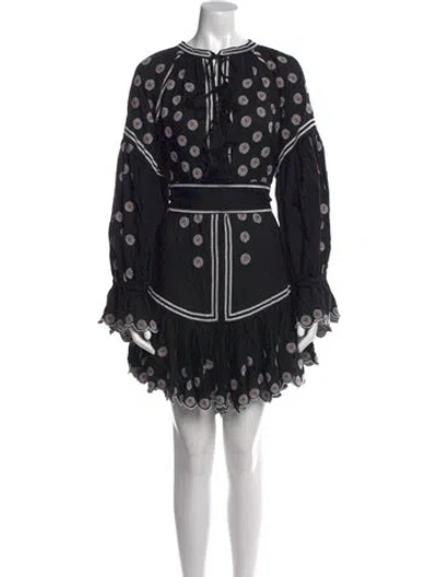 Pre-owned Acler Linen Mini Dress In Black