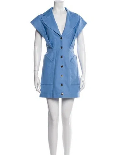 Pre-owned Acler Linen Mini Dress In Blue