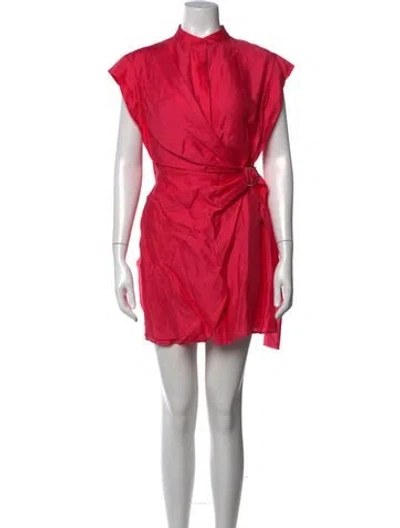 Pre-owned Acler Linen Mini Dress In Red