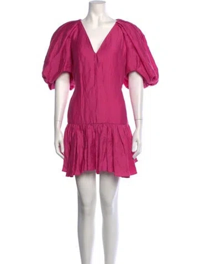 Pre-owned Acler Linen Mini Dress W/ Tags In Pink