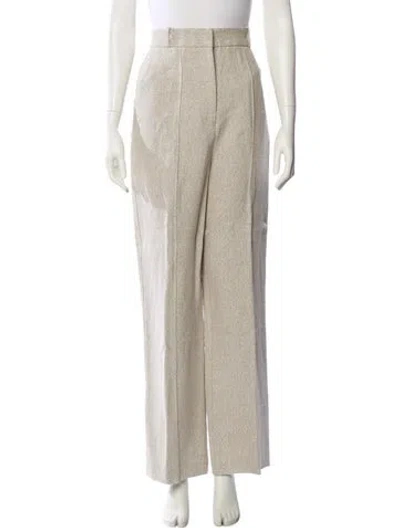 Pre-owned Acler Linen Wide Leg Pants In Neutral