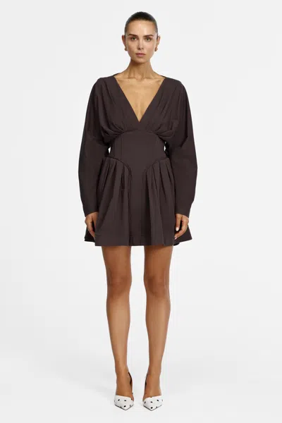 Acler Lomatta Mini Dress In Brown