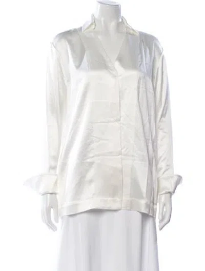 Pre-owned Acler Long Sleeve Blouse In Neutral