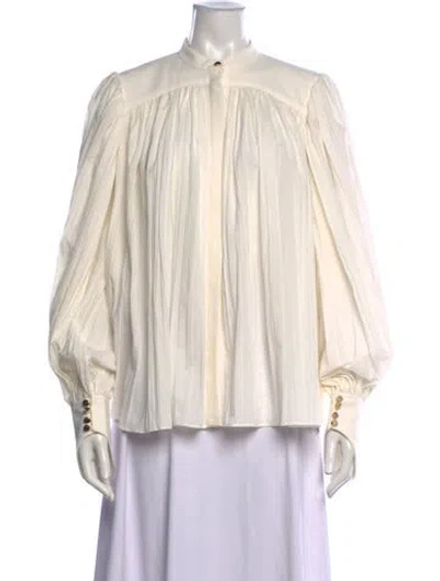 Pre-owned Acler Long Sleeve Blouse In Neutrals