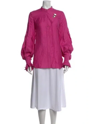 Pre-owned Acler Long Sleeve Blouse In Pink