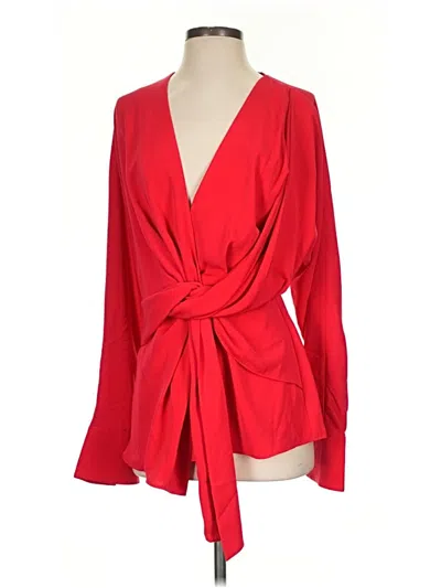 Pre-owned Acler Long Sleeve Blouse In Red
