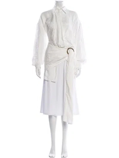 Pre-owned Acler Long Sleeve Blouse In White