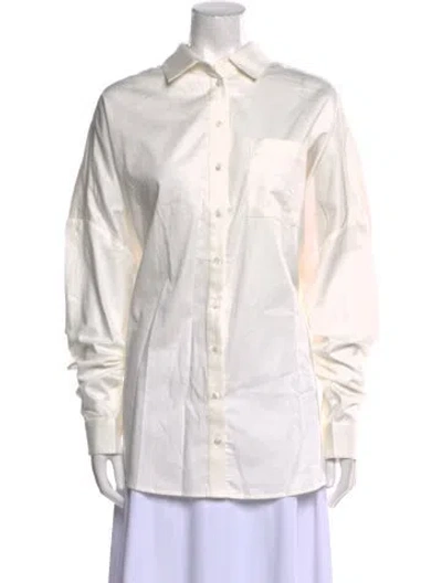 Pre-owned Acler Long Sleeve Button-up Top W/ Tags In White