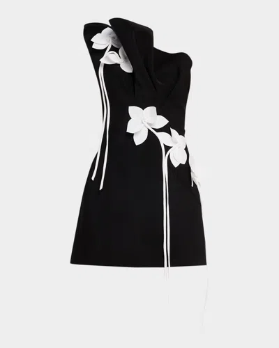 Acler Lugini Floral Mini Dress In Black