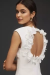 Acler Marypark Crepe 3d Floral Hourglass Mini Dress In White