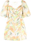 Acler Matthew Watercolour-print Minidress In Multicolour