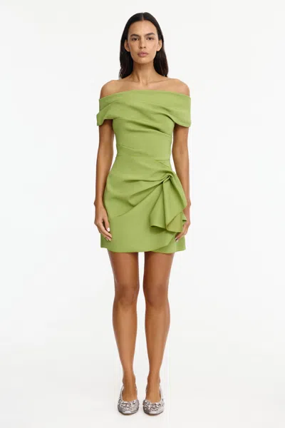 Acler Mersham Gathered Off The Shoulder Cocktail Minidress In Green