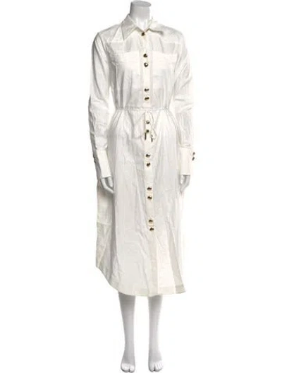 Pre-owned Acler Midi Length Dress In White