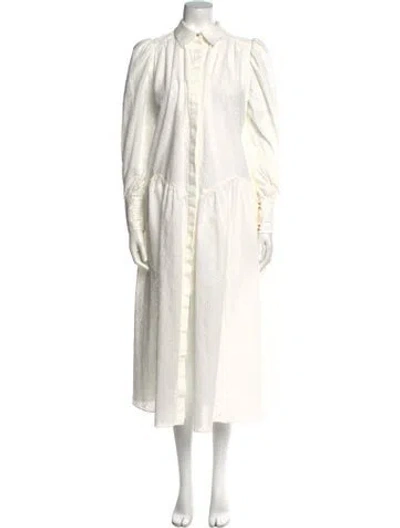 Pre-owned Acler Midi Length Dress In White