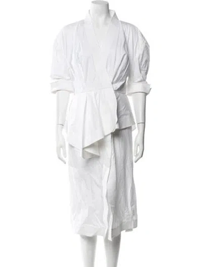 Pre-owned Acler Midi Length Dress In White