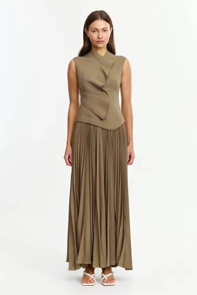 Acler Miner Maxi Dress In Brown