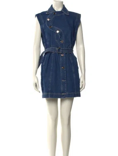 Pre-owned Acler Mini Dress In Blue