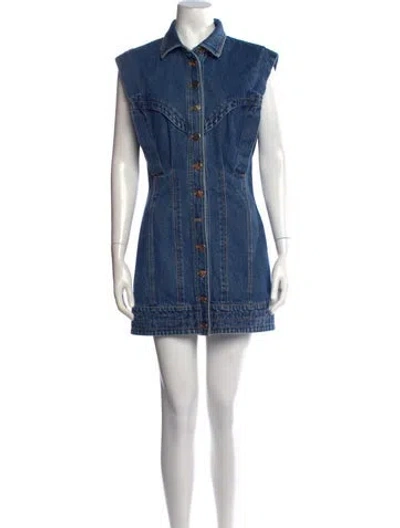 Pre-owned Acler Mini Dress In Blue