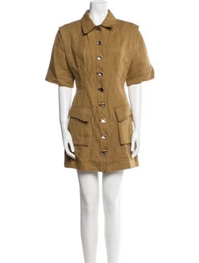 Pre-owned Acler Mini Dress In Brown