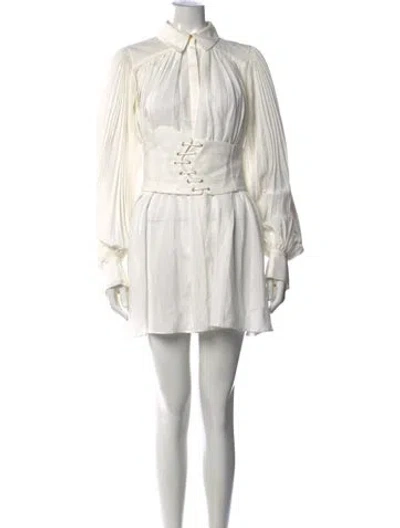 Pre-owned Acler Mini Dress In Neutrals/white