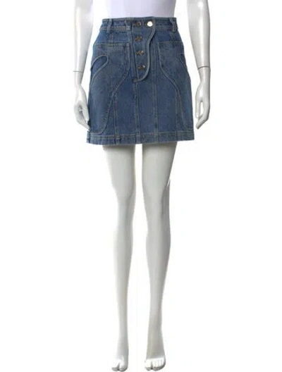 Pre-owned Acler Mini Skirt In Blue