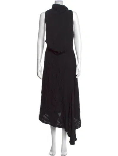 Pre-owned Acler Mock Neck Long Dress In Black