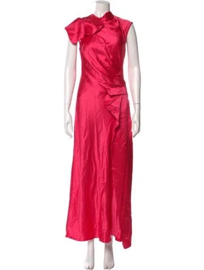 Pre-owned Acler Mock Neck Long Dress In Pink