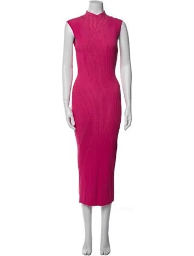 Pre-owned Acler Mock Neck Long Dress In Pink
